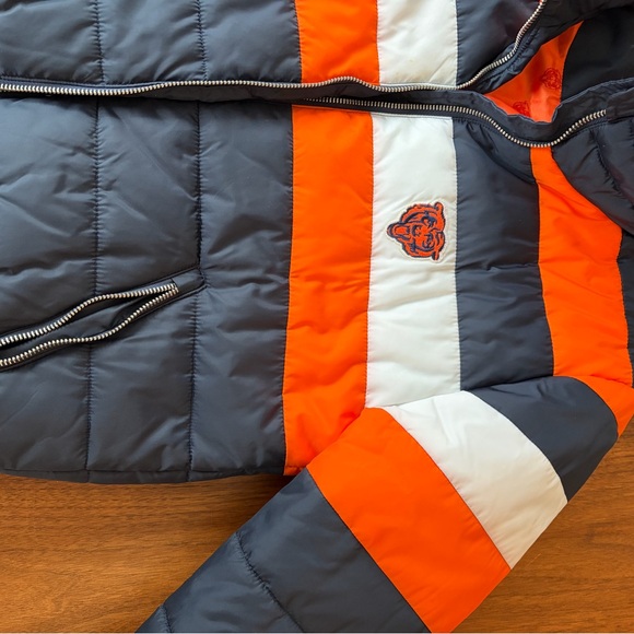 Orange and Navy Puffer Jacket - Picture 3 of 4